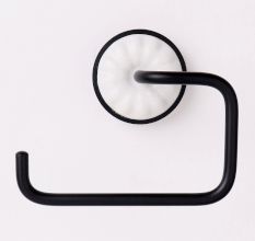 Premium White Black Aluminum Ceramic Toilet Paper Holder