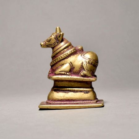 Lord Shiva Brass Nandi Bull In Sitting Pose For Decor