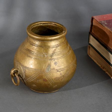 Traditional Brass Measuring Pot from Odisha Handcrafted with Tribal Charm