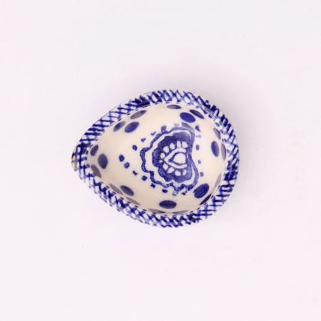 Handmade Blue and White Ceramic Diwali Diya For Mandir Decoration-Pack of 3