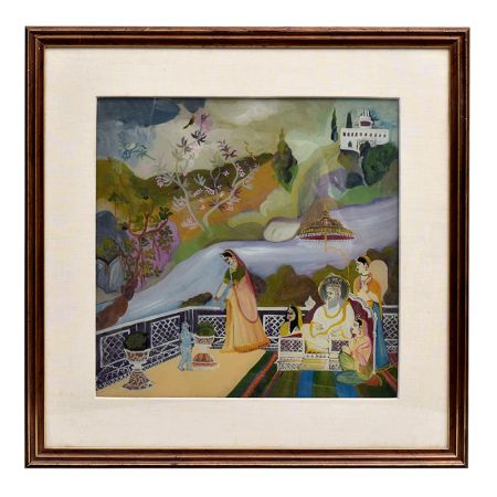 Painting Of Lord Baby Krishna With His Mother In Himalayan Art