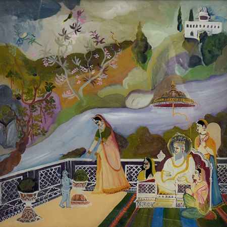 Painting Of Lord Baby Krishna With His Mother In Himalayan Art