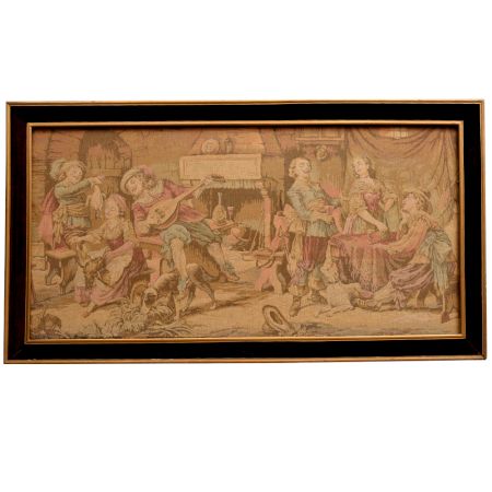 Fine European Art With Tapestry Work Playing Music And People enjoying