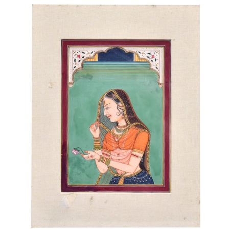 Typical Rajasthani Painting Of Lady Call Bani Thani With Fine Work