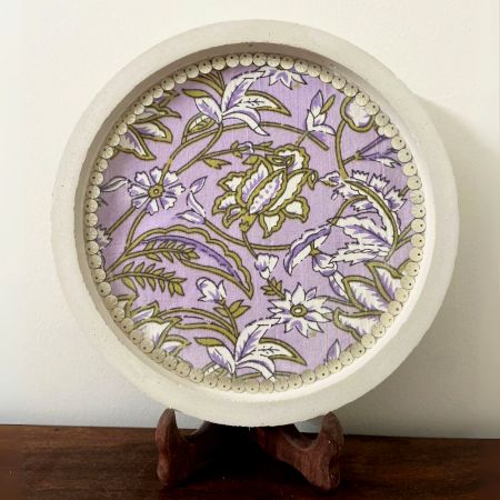 Purple Cemented Plate for Home Decor