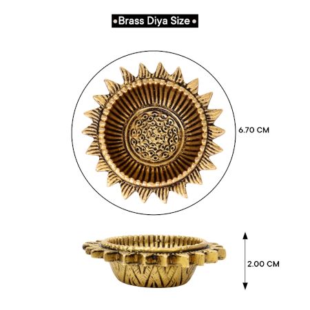 Hand crafted Sunflower Brass Oil Lamp