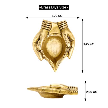 Brass Lady Hand Holding Oil Lamp Diya