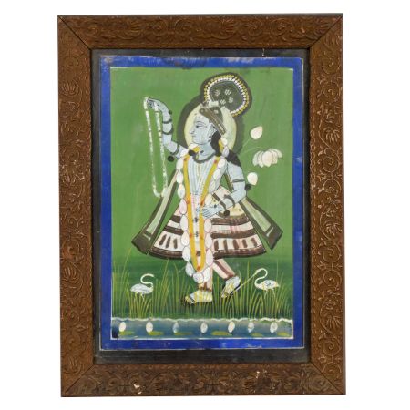 Nathdwara Watercolor Painting of Lord Krishna on Paper