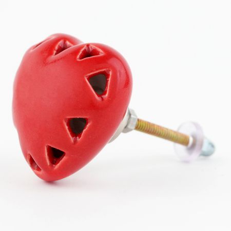 Red Heart Ceramic Knob