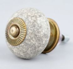 Marble Cream Crackle Ceramic Cabinet Knob