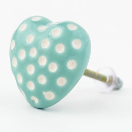 Sage Green Etched Heart Knob