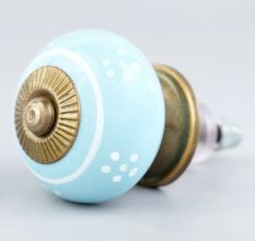 Turquoise Floral Knob