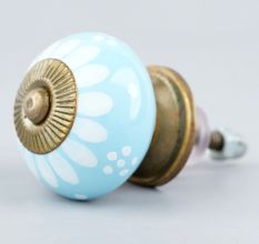 Turquoise Floral Ceramic Drawer Knobs Online