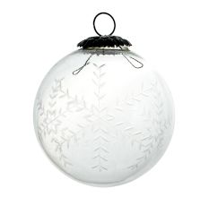 Clear Leaf Cut Round Christmas Hanging