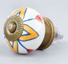 Amaryllis Mustard Flower Ceramic Cabinet Knob Online