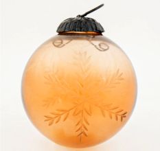 Brown Round Leaf Cut Christmas Hanging Online