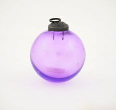 Purple Glass Round Christmas Ornaments