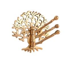 Brass Golden Decorative Tree Swivel Tri Arm Hook