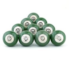 10 Pieces Green Handmade Ceramic Round Living Room Drawer Knobs