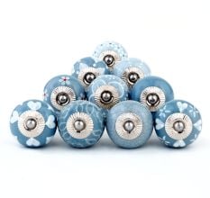 10 Pieces Grey Ceramic Round Kitchen Cupboard Knobs