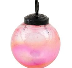 Pink Vintage Style Round Glass Christmas Ornament