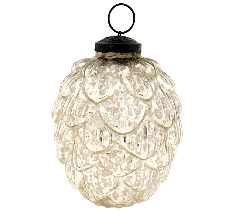 Antique Silver Mercury Glass Christmas Ornament