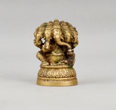 Handcrafted Brass Panchmukhi Ganesha Murti Ganpati Idol