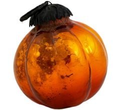 Vintage Style Amber Pumpkin Glass Ornament