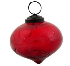 Vintage Red Style Onion Design Glass Ornament