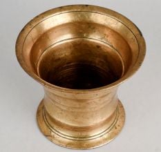 Handcrafted Brass Pedestal Tumbler Traditional Pooja Glass