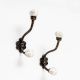 White Etched Ceramic Floral Iron Hooks-EHG-93 - Pack of 2