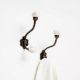 White Etched Ceramic Floral Iron Hooks-EHG-93 - Pack of 2