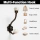 White Etched Ceramic Floral Iron Hooks-EHG-93 - Pack of 2