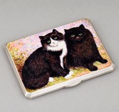 P&B Sterling Silver Cat Enamel Cigarette Case