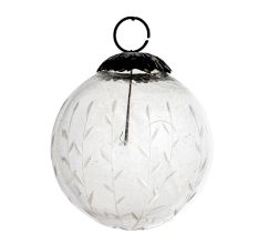Clear Plum Leaf Cut Christmas Hanging-2